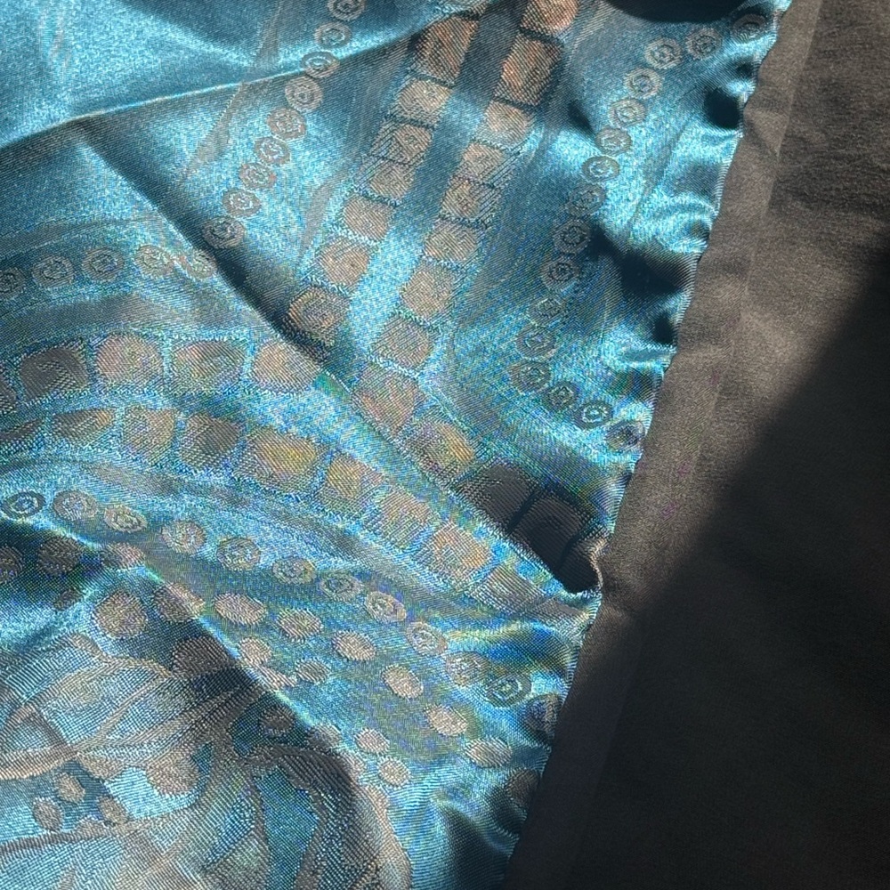 Queen silky satin blue duvet cover set zipper closure